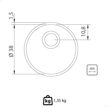 Cuba Tramontina Luna 38 BL Prime em Aço Inox Alto Brilho 38 cm com Válvula e Sifão 94014202