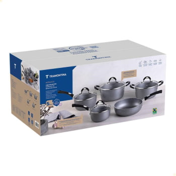 Jogo de Panelas Tramontina Mônaco em Alumínio Com Revestimento Antiaderente Cinza 5 Pçs 20899550