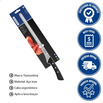 Faca Jamoneira Tramontina Solutta Lâmina Em Inox e Cabo Em Policarbonato 11,5" 24257111