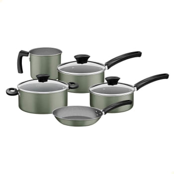 Jogo de Panelas Michigan Tramontina Alumínio Revestimento Antiaderente Verde Oliva 5 Pçs 28299297