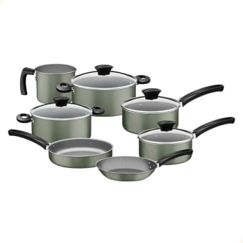 Jogo de Panelas Michigan Tramontina Alumínio Revestimento Antiaderente Verde Oliva 7 Pçs 28299298