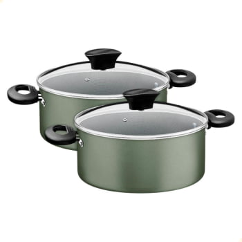 Jogo de Panelas Michigan Tramontina Alumínio Revestimento Antiaderente Verde Oliva 7 Pçs 28299298