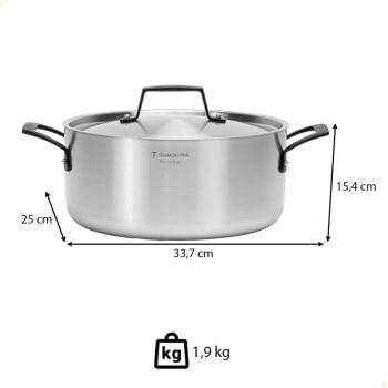 Caçarola Tramontina Grano Black Funda Em Inox Corpo Triplo 24 cm 4,7 L 62583240