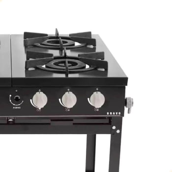 Fogão Industrial Venâncio à Gás Bravo 4 Bocas Preto Esmaltado BR4BPR
