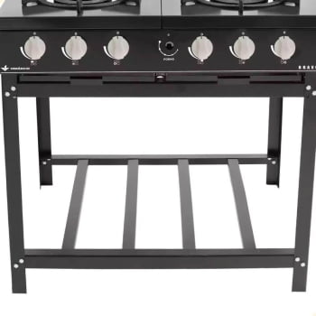 Fogão Industrial Venâncio à Gás Bravo 4 Bocas Preto Esmaltado BR4BPR