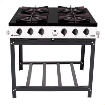 Fogão Industrial Venâncio à Gás Bravo 4 Bocas Branco Esmaltado BR4BBR
