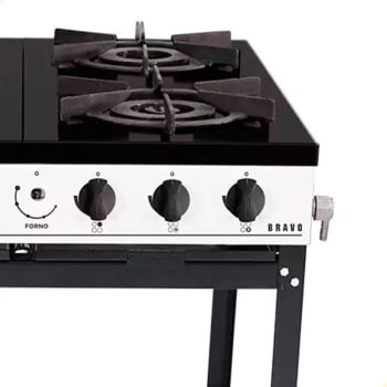 Fogão Industrial Venâncio à Gás Bravo 4 Bocas Branco Esmaltado BR4BBR