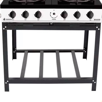 Fogão Industrial Venâncio à Gás Bravo 4 Bocas Branco Esmaltado BR4BBR
