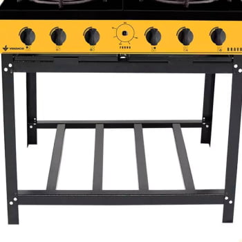 Fogão Industrial Venâncio à Gás Bravo 4 Bocas Amarelo Esmaltado BR4BAM
