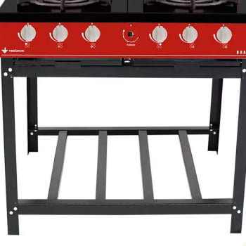 Fogão Industrial Venâncio à Gás Bravo 4 Bocas Vermelho Esmaltado BR4B 16615