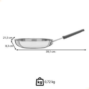 Frigideira Tramontina Professional Em Inox Fundo Triplo e Cabo Com Luva De Silicone 20 cm 62333200