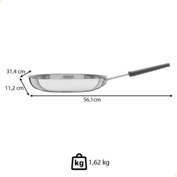 Frigideira Tramontina Professional Em Inox Fundo Triplo e Cabo Com Luva De Silicone 30 cm 62333300