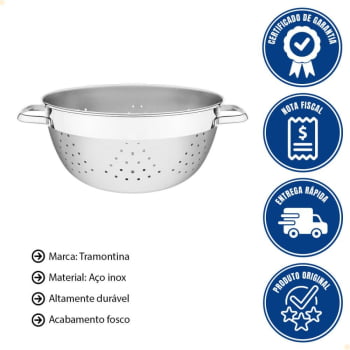 Escorredor De Massa Tramontina Service Em Inox 20 cm 2,35 L 61422201