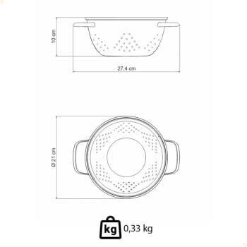 Escorredor De Massa Tramontina Service Em Inox 20 cm 2,35 L 61422201