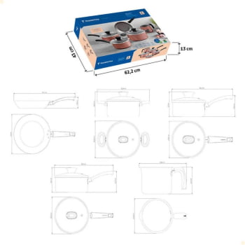 Jogo de Panelas Michigan Tramontina Alumínio Revestimento Antiaderente Siena 5 Pçs 28299497