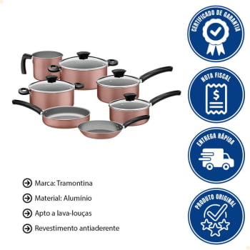 Jogo de Panelas Michigan Tramontina Alumínio Revestimento Antiaderente Siena 7 Pçs 28299498