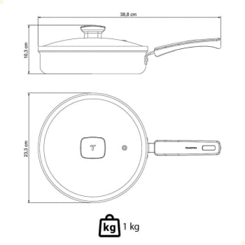 Frigideira Reta Veronese Tramontina Em Alumínio Com Revestimento Siliconado Bege 22cm 1,7L 28622322