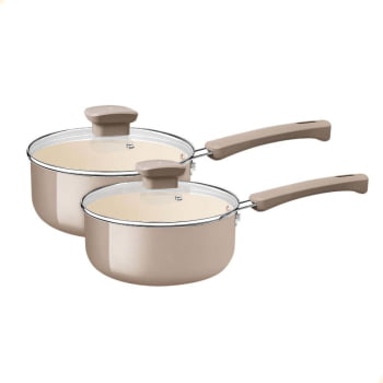 Jogo De Panelas Veronese Tramontina Em Alumínio Com Revestimento Siliconado Bege 5 Pçs 28699316