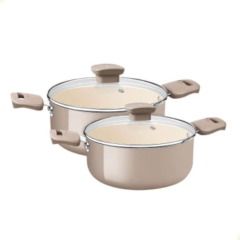 Jogo De Panelas Veronese Tramontina Em Alumínio Com Revestimento Siliconado Bege 5 Pçs 28699316