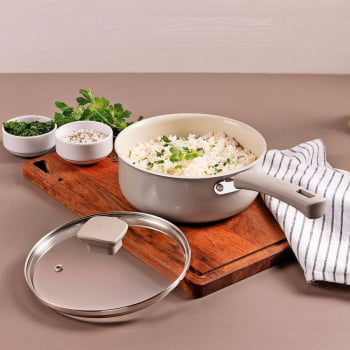 Jogo De Panelas Veronese Tramontina Em Alumínio Com Revestimento Siliconado Bege 5 Pçs 28699316