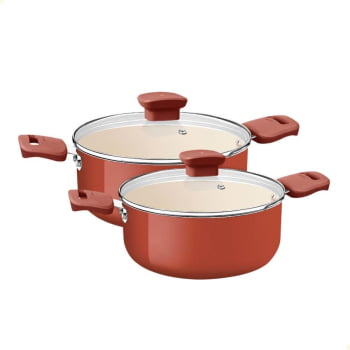 Jogo De Panelas Veronese Tramontina Em Alumínio Com Revestimento Siliconado Argila 5 Pçs 28699416