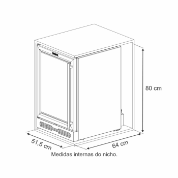 Conjunto Venax Cervejeira e Adega Porta Invertida Touch Top Light-In 100 Litros preto fosco 127V