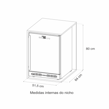 Conjunto Venax Cervejeira e Adega Porta Invertida Touch Top Light-In 100 Litros preto fosco 127V