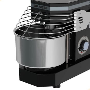 Amassadeira Industrial Espiral Braesi AES-03 Bivolt 3Kg 10 Velocidade Preta B18881