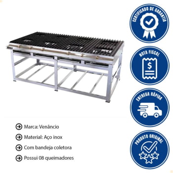 Fogão Industrial Nova Era 8 Queimadores Grandes Venâncio A Gás Sem Forno NEV42 57483