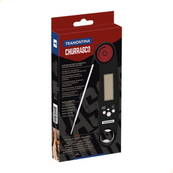 Termômetro Digital Para Carnes Tramontina Com Visor e Haste Dobrável Em Inox 25318100
