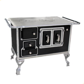 Fogão a Lenha Tradicional Venâncio N°2 Preto Porta Dupla Sem Tampa Direito 21769