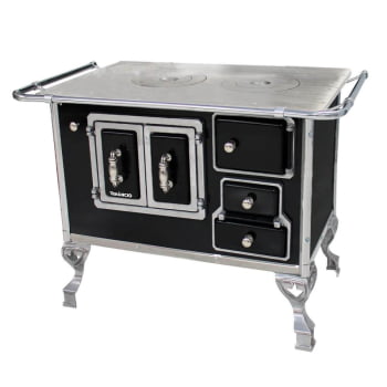 Fogão a Lenha Tradicional Venâncio N°2 Preto Porta Dupla Sem Tampa Esquerdo 21784