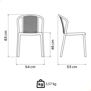 Kit 6 Cadeira Tramontina Summa Louise em Polipropileno e Fibra de Vidro Cor Grafite 92085007
