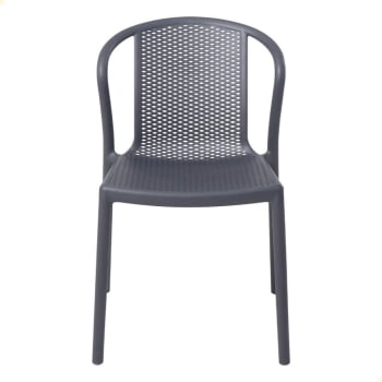 Kit 6 Cadeira Tramontina Summa Louise em Polipropileno e Fibra de Vidro Cor Grafite 92085007