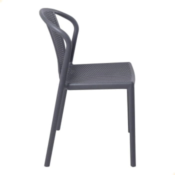 Kit 6 Cadeira Tramontina Summa Louise em Polipropileno e Fibra de Vidro Cor Grafite 92085007