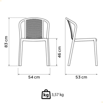 Kit 6 Cadeira Tramontina Summa Louise em Polipropileno e Fibra de Vidro Cor Carmuça 92085210