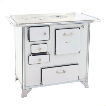 Fogão a Lenha Tradicional Venâncio N°1 Branco Sem Tampa Gabinete Direito 28937 Fogão a Lenha Tradicional Venâncio N°1 Branco Sem Tampa Gabinete Direito 28937