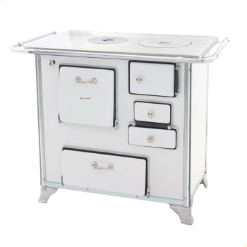Fogão a Lenha Tradicional Venâncio N°1 Branco Sem Tampa Gabinete Esquerdo 28943 Fogão a Lenha Tradicional Venâncio N°1 Branco Sem Tampa Gabinete Esquerdo 28943