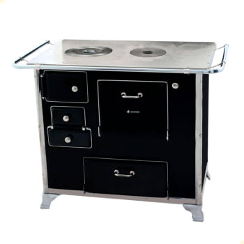 Fogão a Lenha Tradicional Venâncio N°1 Preto Sem Tampa Gabinete Direito 28932 Fogão a Lenha Tradicional Venâncio N°1 Preto Sem Tampa Gabinete Direito 28932