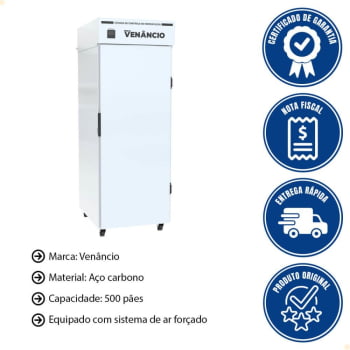 Armário de Controle de Fermentação Venâncio Crescepão AC20T Interno Inox 220V 500 Pães Branco 80342