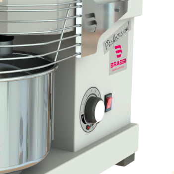 Amassadeira Industrial Espiral Braesi AES-05 Bivolt 5Kg 10 Velocidade Branca B13189
