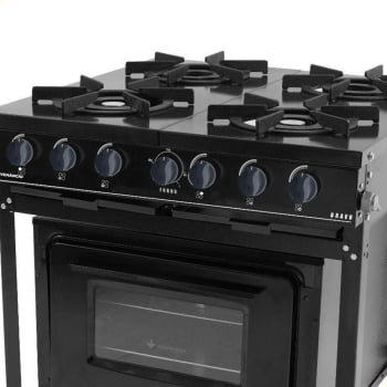 Fogão Gás Venâncio Bravo 4 Bocas Com Forno E Manípulos Preto BR4BFPR 23376
