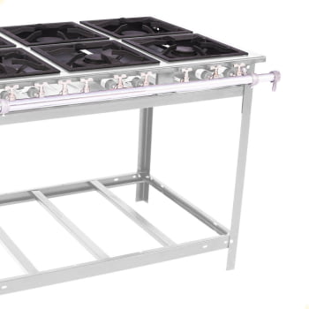 Fogão Industrial Venâncio A Gás Glp 6 Bocas - 3 Simples 3 Duplas 30x30 Parede EI6 15362
