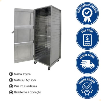 Câmara Epóxi Imeca 58X70 Para 20 Assadeiras Vazia Desmontada Em Inox 430 6278