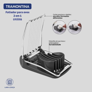 Fatiador de Ovos 2 em 1 Tramontina Utilitá Em Inox e Polipropileno Cinza 25315160