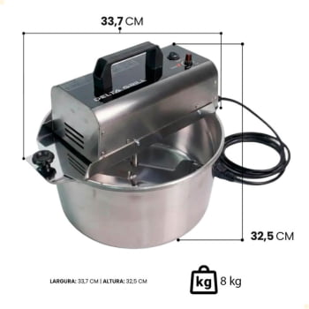 Panela Misturadora Mexedora Em Alumínio Diamantado Delta Grill 10 Litros Bivolt 1068