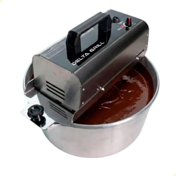 Panela Misturadora Mexedora Em Alumínio Diamantado Delta Grill 10 Litros Bivolt 1068