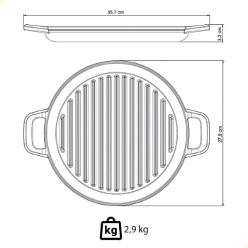 Chapa Redonda Tramontina Em Ferro Fundido Com Acabamento Pre-Seasoned 27 cm 1,3 L 28763027