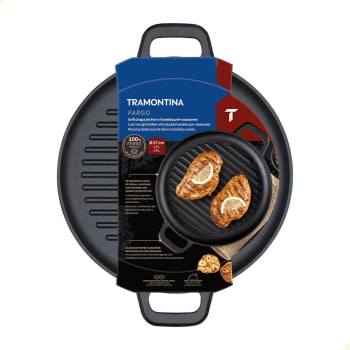 Chapa Redonda Tramontina Em Ferro Fundido Com Acabamento Pre-Seasoned 27 cm 1,3 L 28763027