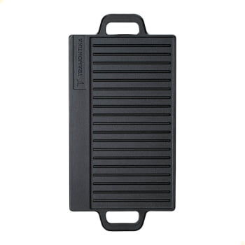 Chapa Retangular Tramontina Em Ferro Fundido Com Acabamento Pre-Seasoned 37 cm 2,3 L 28764037